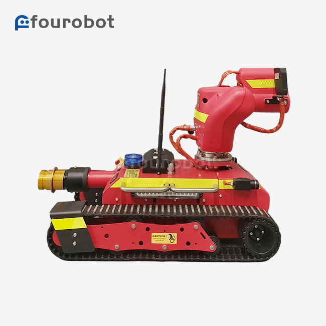 Fire Robot throwing foam